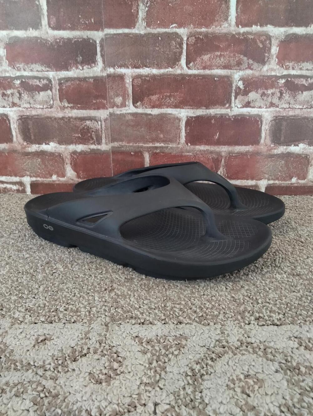 OOFOS Sandals Mens Size 15 Black Slip On Orthopedic Recovery